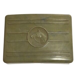 Rare Vintage Marbeled Green Horse Travel Soap‎ Container Made In USA By Columbia